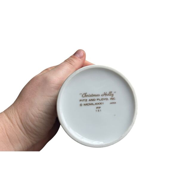 Fitz & Floyd Christmas Holly Mugs – Set of 6 (1982, Japan) new unused - Picture 5 of 6